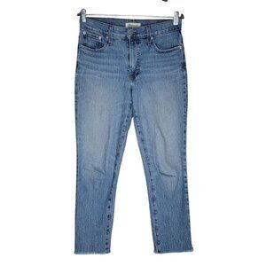 Madewell Womens High-Rise Straight-Leg Vintage Jeans Size 27 Medium Wash Cotton